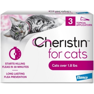 Cheristin for Cats Topical Flea Treatment, Fast-Acting, Easy-to-Use, for Cats & Kittens 1.8 lbs & Over, 6 Doses (6 Month Supply)