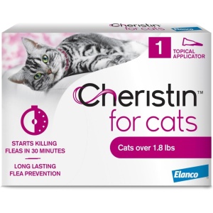 Cheristin for Cats Topical Flea Treatment, Fast-Acting, Easy-to-Use, for Cats & Kittens 1.8 lbs & Over, 1 Dose (1 Month Supply)